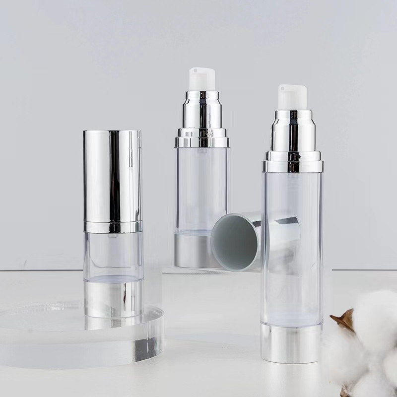 Luxury Skincare Samples - Яркий/матовый серебристый вакуумный насос для бутылок